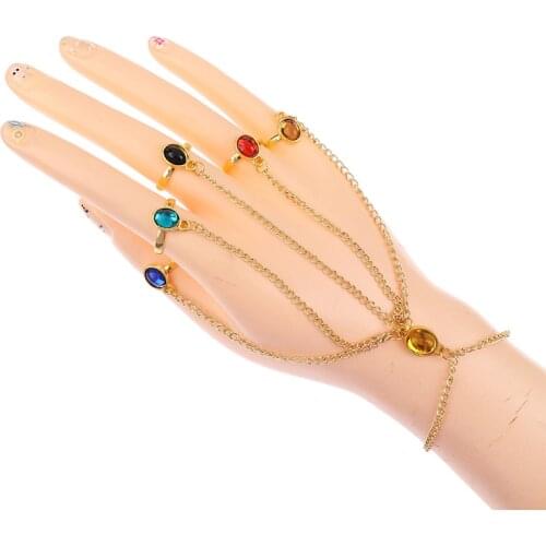 Infinite Power Glove Gauntlet Bracelets Bangles Gem Stone Pulsera for Women Bracelets Party Gift Cosplay accessoires