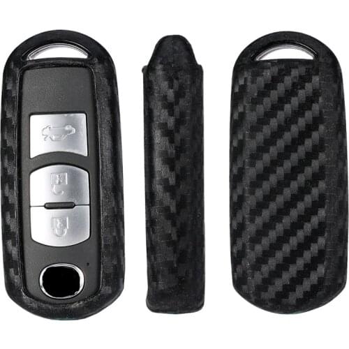 Carbon Fiber Pattern Silicone Car Key Fob Cover Cases For Mazda 3 2 5 Mazda 6 Axela CX-3 CX-5 CX5 CX-7 CX7 CX-9 RX8 Keys