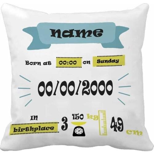 Custom Birth Gift Throw Pillow Case Decorative Cushion Covers For Baby Room Customize Gift Cute Pillowcases By Lvsure