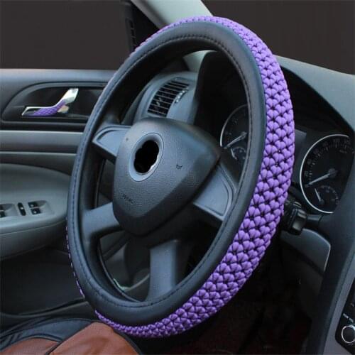Car Steering Wheel Cover Ice silk Anti-Skid Durable Universal for 4 Seasons Interior Accessories 37/38 cm Dia Sports Style