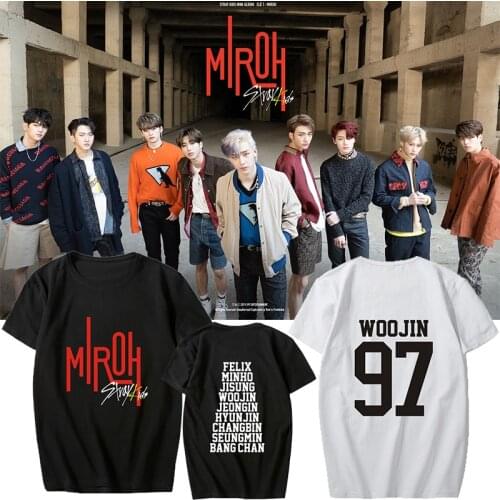 Stray Kids MIROH Albumn Korean shirt women men Summer Print T-shirts harajuku Cotton Short Sleeve Top Tshirts
