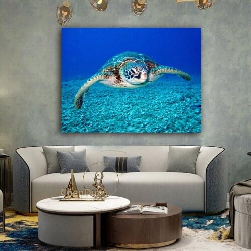 DIY colorings pictures by numbers with sea turtle picture drawing Relief painting by numbers framed Home