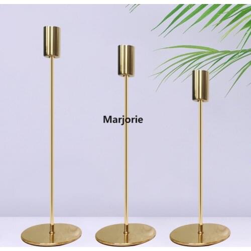 European Style Candle Holder Candle Cup Candle Holder Ornaments Candle Metal Wrought Iron Simple Golden Cn(origin)