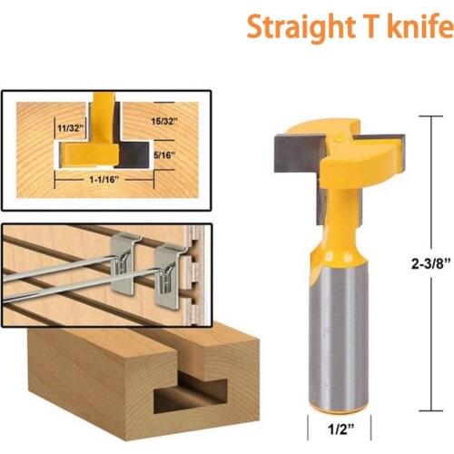 1pc T Slot Router Bit 1/2 Inch Shank Carbide Wood Milling Cutter Woodworking Drill Bit Power Tools
