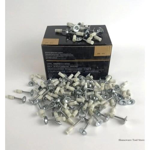 200/100/50PCS Nails Fits Manual Tufting Gun Steel Rivet Tool Concrete Wall Anchor Wire Slotting Device Decoration Tool Parts