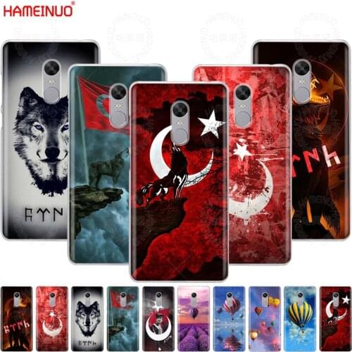 HAMEINUO Turkey Flag Wolf hot air balloon Cover phone Case for Xiaomi redmi 5 4 1 1s 2 3 3s pro PLUS redmi note 4 4X 4A 5A