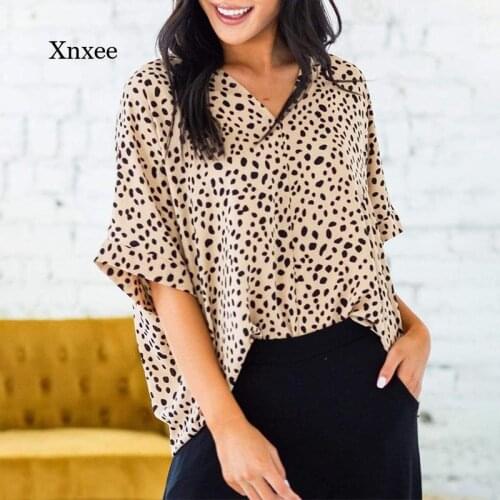 Summer V Neck Polka Dot Print Shirts Women Short Sleeve Tops Fashion Loose Blouses Vintage Casual Vest Daily Commute Clothes