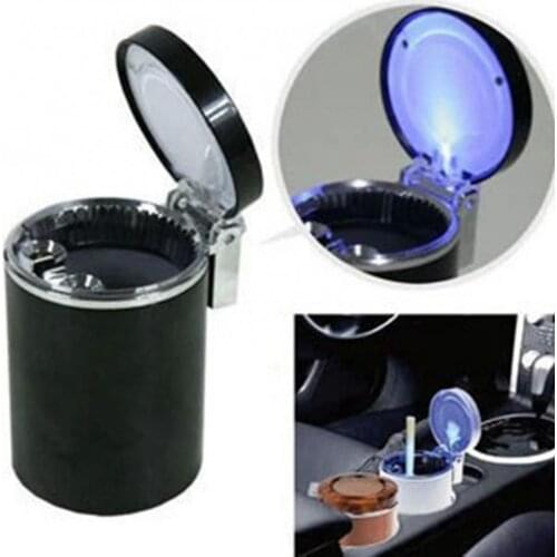 80% Hot Sell Portable Smokeless Car Ashtray Stand Cylinder Holder with LED Indicator Light