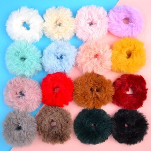 10pcs/lot Fashion Sweet Large Intestine Hair Ring for Woman Solid Color Elastic Hair Rope Autumn Winter Child Hair Accessories