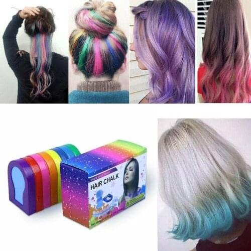 8 Colors Fashion Hair Chalk Powder DIY Temporary Pastel Hair Dye Color Paint Beauty Soft Pastels Salon Styling Night Club