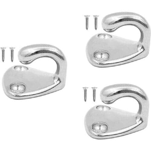 Set of 3 Silver Stainless Steel Hanger Coat / Hat Hook for Marine Home Decor