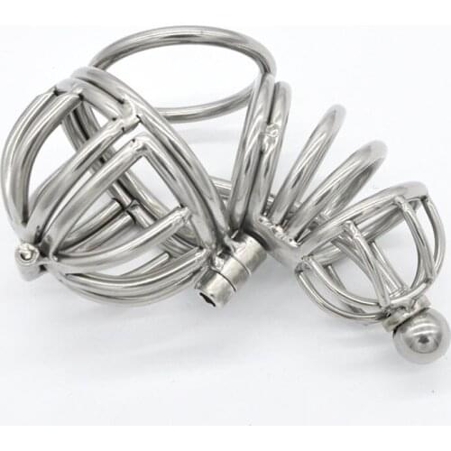 Stainless Steel Chasitty Device Scrotum Bondage Ball Stretcher Urethral Plug Penis Ring Cock Cage Cbt BDSM Sex Toys For Men