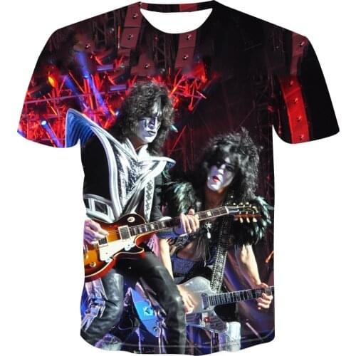 3D print rock 2020 new color kiss band mens T-Shirt Funny cool T-shirt / street style personalized versatile top s-6xl