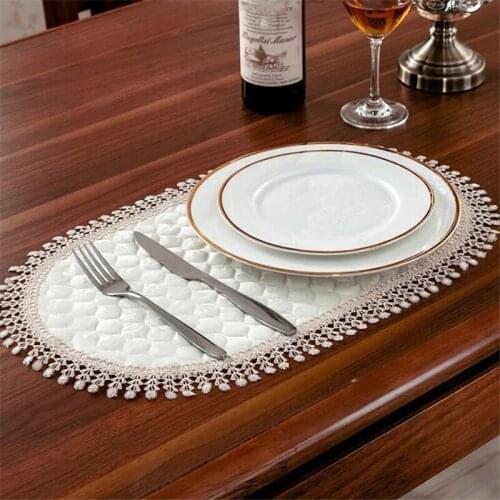 New Cloth Dining Doily Mug Cup Glass Drink Coaster Pad Lace Embroidery Mat Kitchen Christmas Placemat Tea Coffee Table Place Mat