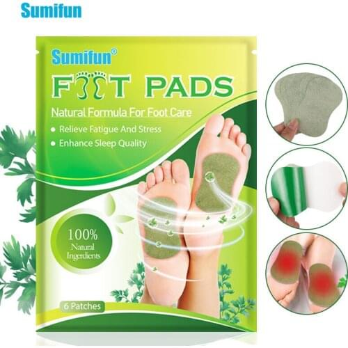 6pcs/pack Wormwood Foot Pads Chinese Traditional Old Beijing Herbal Foot Patches Improve Sleeping Quality Personal Health Care