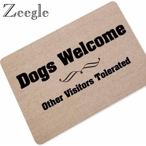 Zeegle Living Room Doormat Entrance Door Mat Anti-Slip Floor Mat Area Rugs Funny Custom Front Door Mat Carpet Word Printed Mat