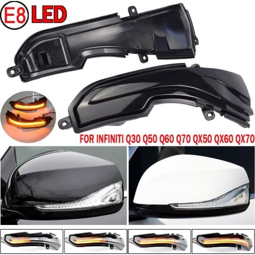 LED Dynamic Turn Signal Blinker Side Rear-View Mirror Indicator Light For Infiniti Q30 Q50 Q60 Q70 QX50 QX60 QX70 Nissan Skyline