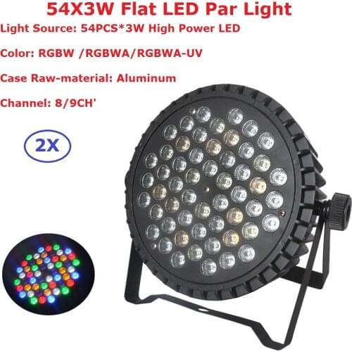 Aluminum Shell 54X3W RGBW Led Par Light DMX Stage Lights Business Lights Professional Flat Par Can For Party KTV Disco DJ Lamp