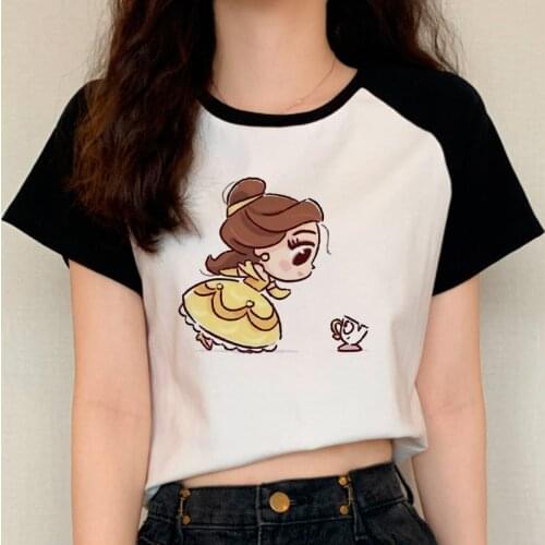 Vogue Disney Princess Vintage Cute Anime T Shirt Unisex Funny Kawaii Cartoon Tshirt Korean Style Graphic T-shirt Casual Top Tees