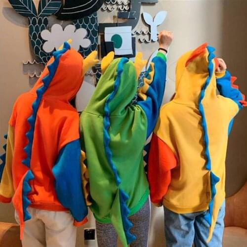 2021 Autumn Spring New Fashion Womens Sweatshirts Casual Girls Cartoon Dinosaur Hoodies Funny Femme Hooded weatshirt Tops