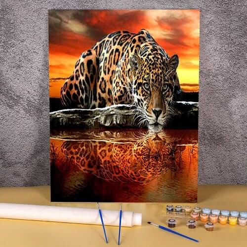 Animal Wolf Coloring By Numbers Painting Kit Oil Paints 40*50 Boards By Numbers Home Decoration Children Handicraft