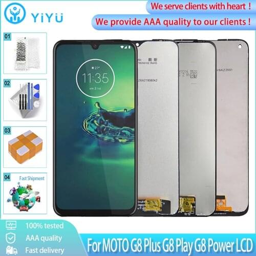 AAA Quality For Motorola MOTO G8 Plus G8 Play LCD Display Touch Screen Assembly Replacement For Moto G8 Power Lite Tested LCD