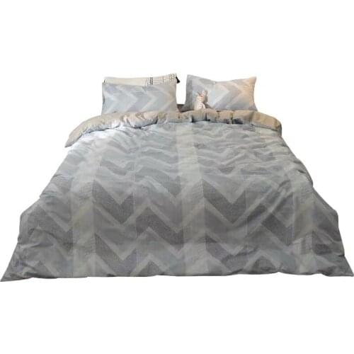 Simple Stripe Three Piece Set Of Single Double Dormitory Student Bed Sheet Cover Cotton Bed Four Piece Set