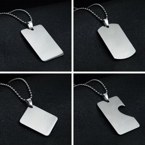10 pcs/Lot Blank Dog Tag Stainless Steel Mirror Polish Calendar Pendant DIY for Engraved Necklaces Keychains Making 10 shapes
