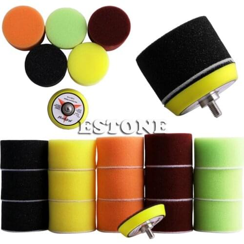 16Pcs 50mm 2 inch Flat Polishing Buff Pad Set For Air Sander Polisher New