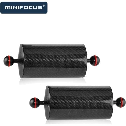 2PCS D80mm Carbon Fiber Underwater Float Double Ball Arm for Connecting Diving Tray Housing Video Light/Strobe Buoyancy Mount