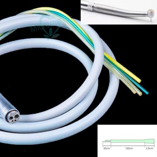 2pcs Dental 2/4 Hole Hand piece Hose Tube With Connector for High Speed Hand piece Dentistry Material