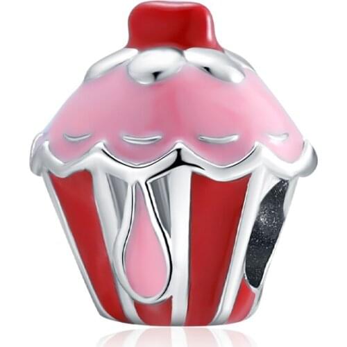 2021 New Classic Authentic 925 Sterling Silver Shiny Ice Cream Charms Original Beads Bracelet Fine DIY Jewelry Making Women Gift