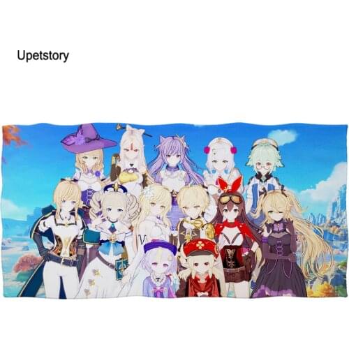 Upetstory Game Genshin Impact Printed Anime Beach Towel Outdoor Quick Drying Bath Towels Swimming Surf Water Sports Yoga Toalla