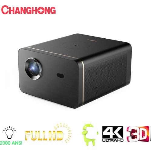 Changhong M4000 Support MEMC 4K Projector for Home.1080P DLP 3D Android Home Theater. 2000 ANSI Lumen TV Beamer. Video Projector
