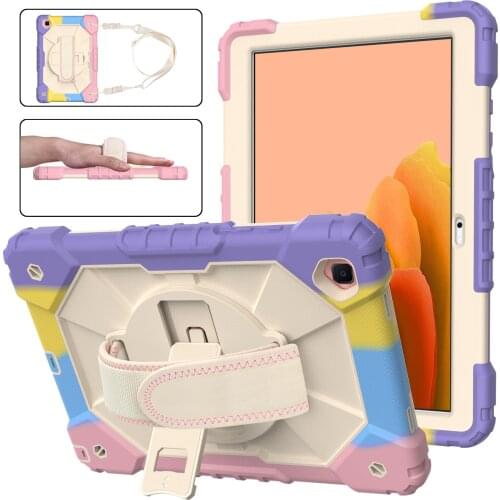 Case For Samsung Galaxy Tab A7 2020 10.4 T500 T505 T507 SM-T500 SM-T505 Tablet Cover 360 Rotation Hand Kickstand Silicone Case