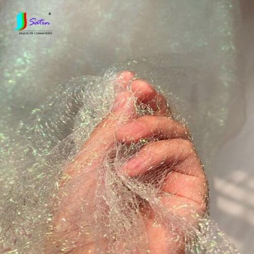 Dreamlike White Gradient Magic Color Mesh Fabric DIY Party Wedding Dress Stage Flower Packaging Decoration Soft Mesh Fabric