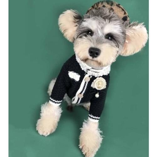 Elegant Dog Cardigan Sweater,Luxury Knit Puppy Sweater,Classic Pet Cardigan Teddy Poodle Terrier Schnauzer Drop Shipping