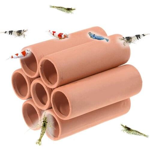 Saim Ceramic Shrimp Shelter Fish Breeding Cave Spawning Tube Ornament Hiding Cave Aquarium Decorations Fish Tank Ornaments