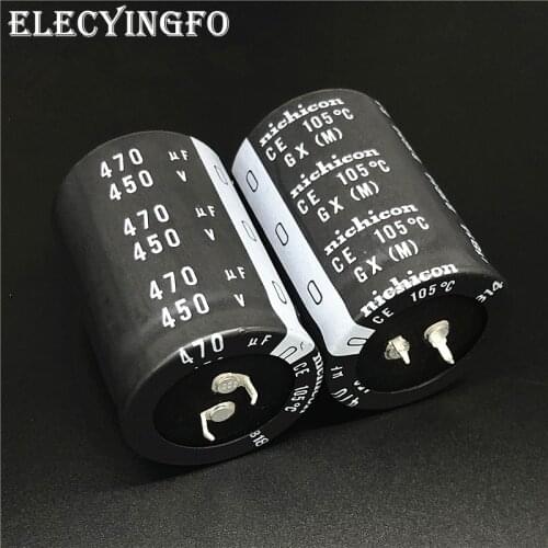 2Pcs/10Pcs 470uf 450v Nichicon GX 35x50mm 450V470uF Long Life Snap-in PSU Capacitor