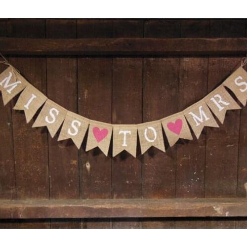 MISS to MRS celebrate sale white birthday party decorations flag bunting heart Photo Prop new party decor garland bridal shower
