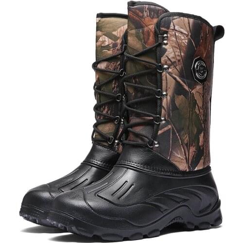 Hiking Boots Men Outdoor Camping Tactics Shoes Hunting Men Climbing Mountain Shoes Non-Slip Waterproof Rain Fishing Shoes