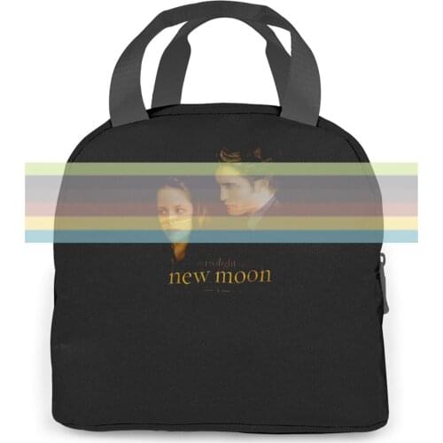 MENS TWILIGHT SAGA NEW MOON BELLA EDWARD BLACK GRAPHIC NEW #13122V Mens women men Portable insulated lunch bag adult