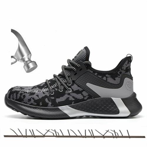 New Men Work Safety Shoes Fashion Steel Toe Cap Anti-smashing Puncture Proof Construction Sneakers Indestructible Boots