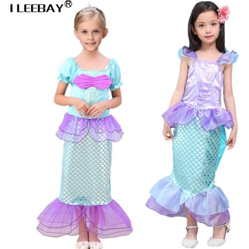 2018 Girls Mermaid Dresses Little Mermaid Fancy Princess Ariel Cosplay Halloween/Christmas Costume Children Toddler Clothes