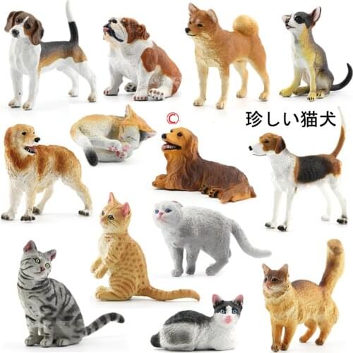 Japanese genuine bulks 28 sets cute pet puppies Ragdoll Bobtails Shorthair Ragdoll cats Akita Bulldog Foxhound desktop figure