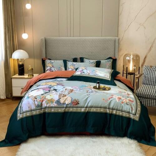 1000TC Egyptian Cotton Bedding sets Queen King size 3D Print Duvet cover Bed sheets/fitted sheet linen set bed set