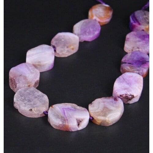 Approx12PCS/strand Light Purple Crack Dragon vein Natural Agates Slab Nugget Loose Beads,Onxy Stone Slice Pendant Jewelry Making