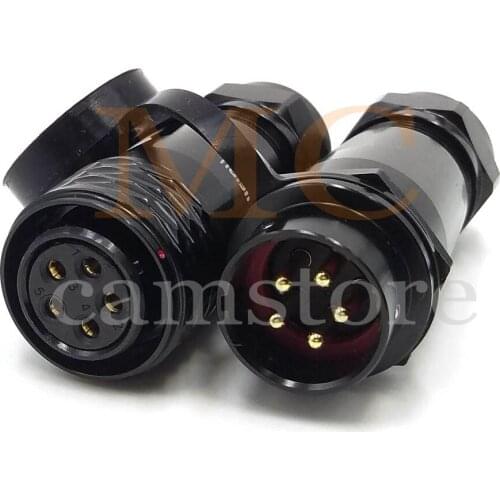 SA20 5Pin Waterproof Aviation Connector Cable Power Quick Disconnect Outdoor Wire Plug for LED/Marine/Lighting Application