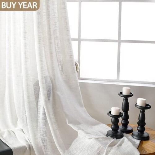 Modern Minimalist Curtains for Living Dining Room Bedroom European Pastoral Style Solid Color Window Screen Fashion Modern Tulle
