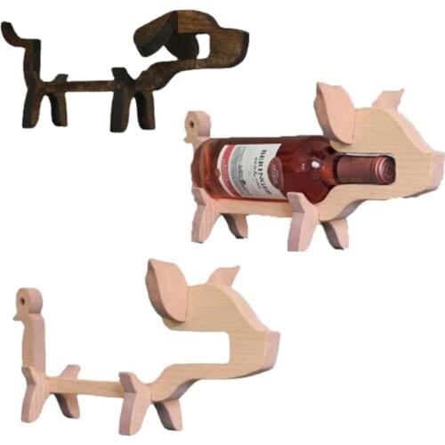 Universal Creative Animal Shape Ornaments Wooden Crafts Wine Rack Home Decoration Ornaments Bar Storage Party Gadget